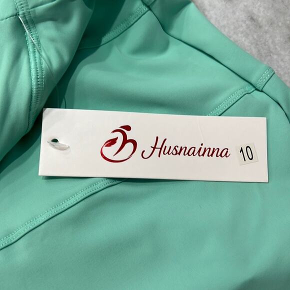 Husnainna Mint Green Slinky Knit Tennis Golf Skort Woman Size 10 Sporty - Picture 5 of 11